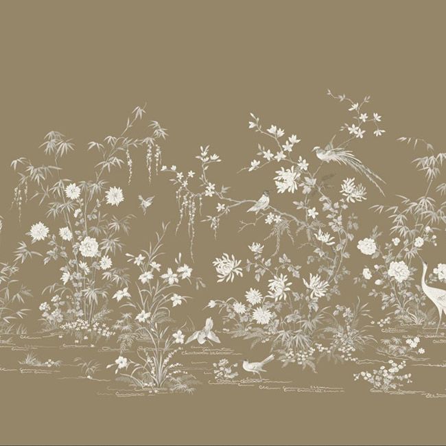 media image for Flowering Vine Chino Wall Mural in Glint from the Ronald Redding 24 Karat Collection by York Wallcoverings 27