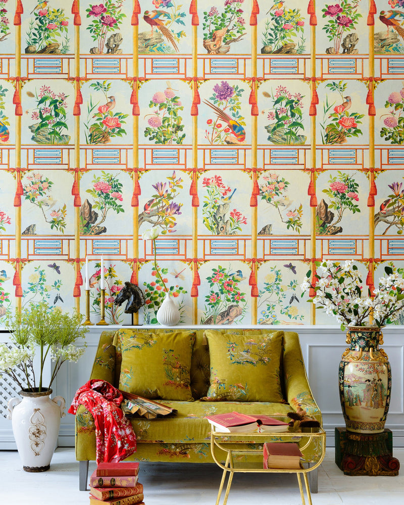 media image for Flowering Wall Wallpaper from the Chinese Garden Collection by Mind the Gap 255