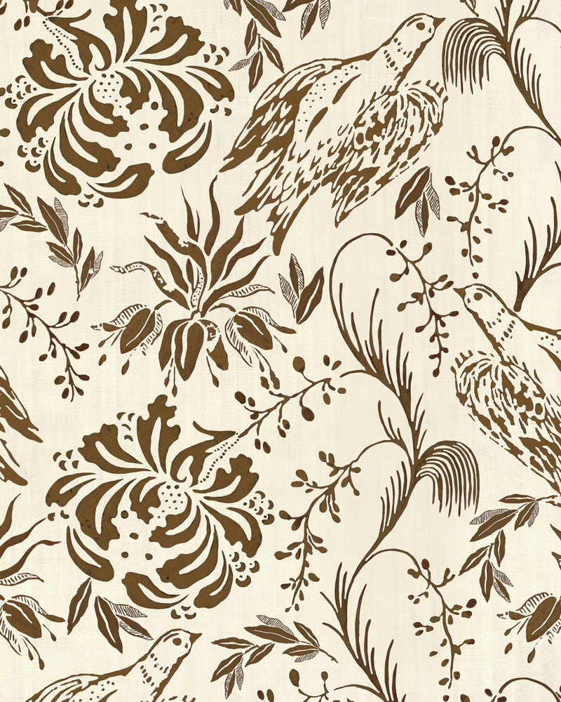 media image for Folk Embroidery Wallpaper in Tobacco from the Complementary Collection by Mind the Gap 267