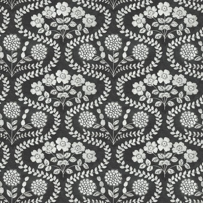 product image for Folksy Floral Wallpaper in Black and White from the Simply Farmhouse Collection by York Wallcoverings 91