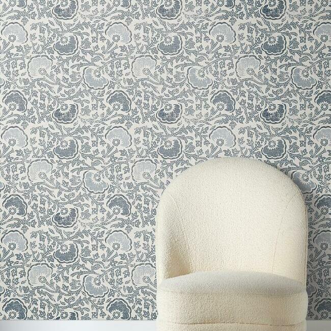 media image for Fontaine Wallpaper in Blue/Grey by Christiane Lemieux for York Wallcoverings 283