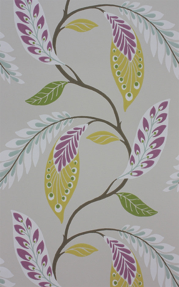 media image for Fontibre Wallpaper in Amethyst and Green by Nina Campbell for Osborne & Little 230