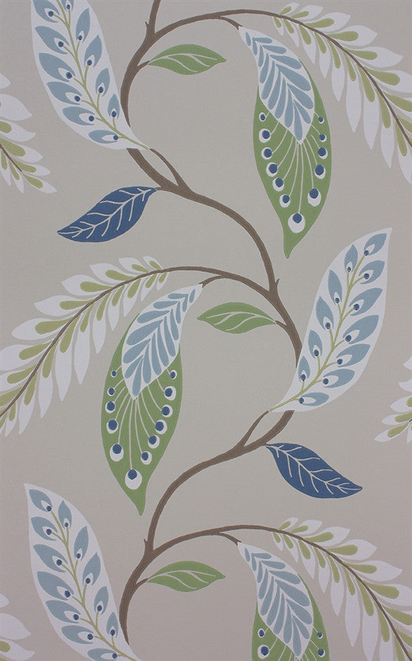 media image for Fontibre Wallpaper in Blue and Green by Nina Campbell for Osborne & Little 234