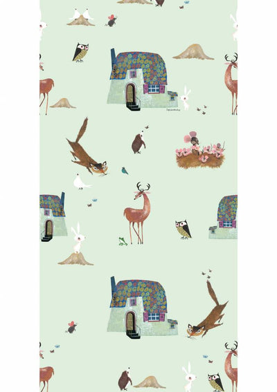 product image of Forest Animals Kids Wallpaper in Green by KEK Amsterdam 567