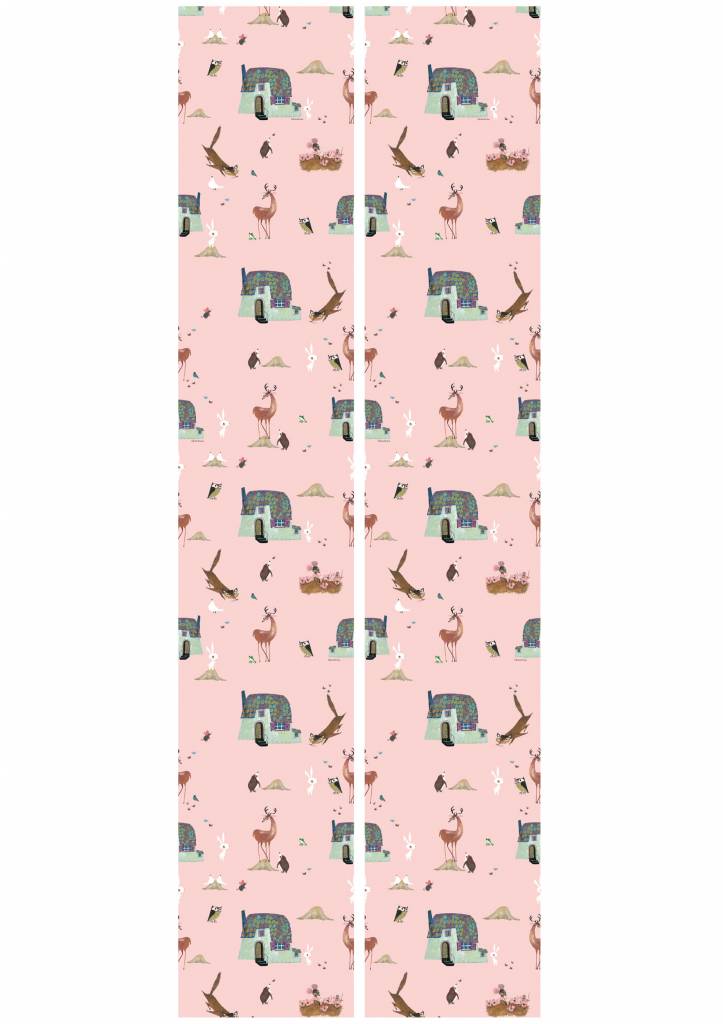 media image for Forest Animals Kids Wallpaper in Pink by KEK Amsterdam 278