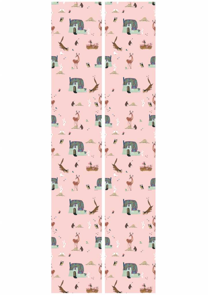 media image for Forest Animals Kids Wallpaper in Pink by KEK Amsterdam 222