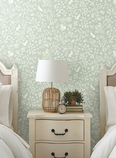 product image of Fox & Hare Wallpaper in Green from the Magnolia Home Vol. 3 Collection by Joanna Gaines 555