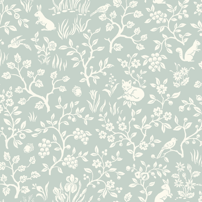media image for Fox & Hare Wallpaper in Green from the Magnolia Home Vol. 3 Collection by Joanna Gaines 267