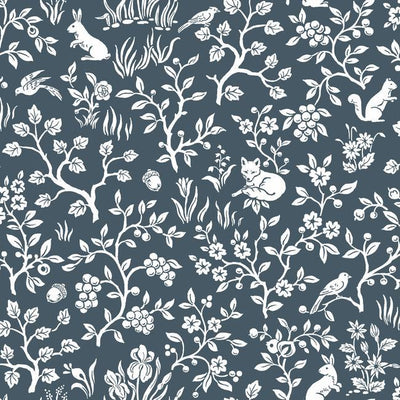 product image for Fox & Hare Wallpaper in Navy from Magnolia Home Vol. 2 by Joanna Gaines 80