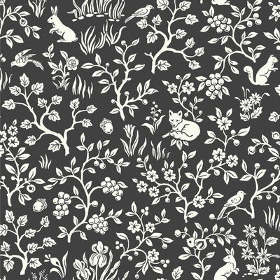 product image for Fox & Hare Wallpaper in Straight Black from Magnolia Home Vol. 2 by Joanna Gaines 47