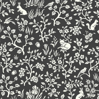 product image for Fox & Hare Wallpaper in Straight Black from Magnolia Home Vol. 2 by Joanna Gaines 40