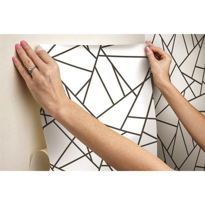 product image for Fracture Peel & Stick Wallpaper in Black by RoomMates for York Wallcoverings 8