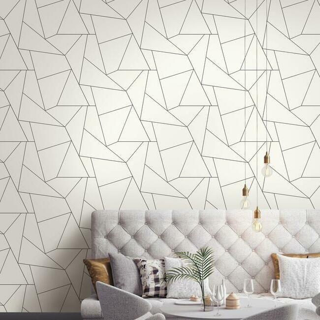 media image for fractured prism peel stick wallpaper in black from the risky business iii collection by york wallcoverings 2 259