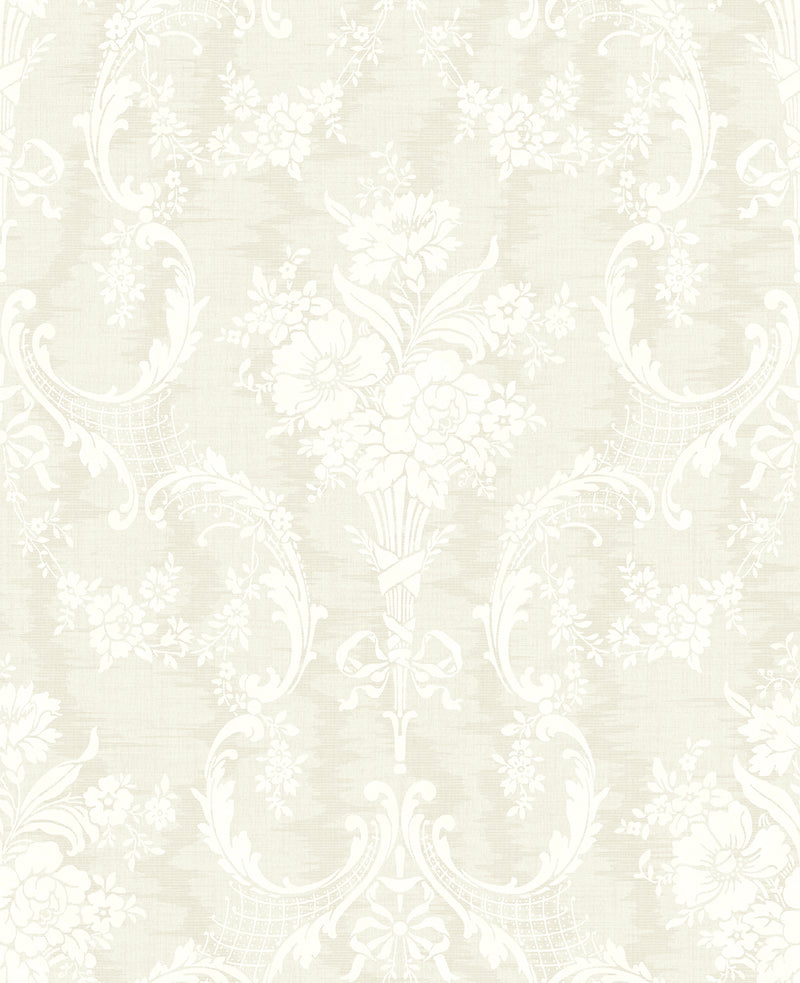 media image for Framed Bouquet Wallpaper in Light Neutral from the Vintage Home 2 Collection by Wallquest 290
