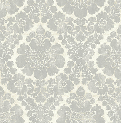 product image of sample framed damask wallpaper in silver from the caspia collection by wallquest 1 529