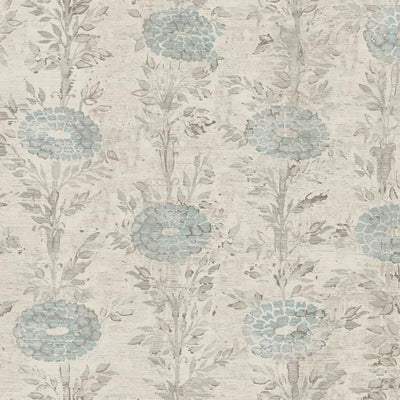 product image for French Marigold Wallpaper in Blue and Off-White from the Tea Garden Collection by Ronald Redding for York Wallcoverings 97