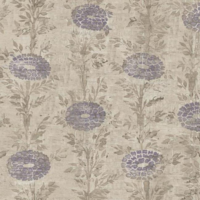 product image of sample french marigold wallpaper in tan and purple from the tea garden collection by ronald redding for york wallcoverings 1 542