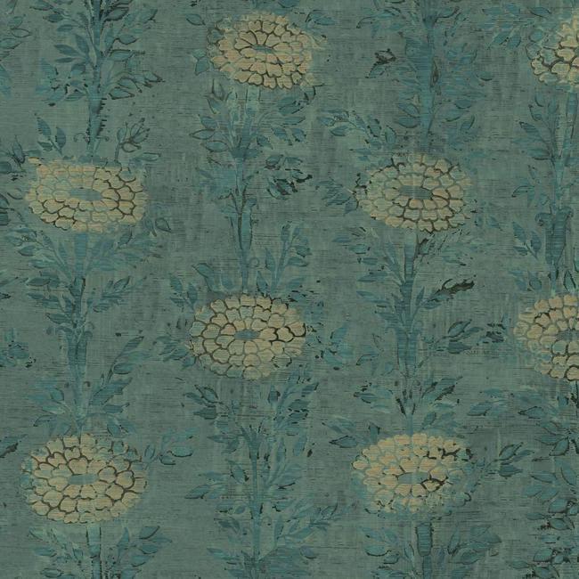 media image for Teal and Gold from the Tea Garden Collection by Ronald Redding for York Wallcoverings 288