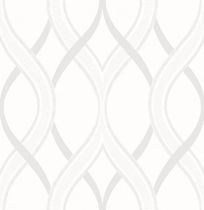 product image of Frequency Cream Ogee Wallpaper from the Symetrie Collection by Brewster Home Fashions 591