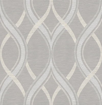 product image of sample frequency grey ogee wallpaper from the symetrie collection by brewster home fashions 1 563