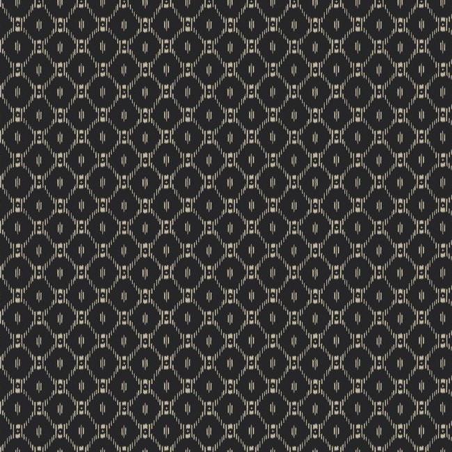 media image for sample fretwork wallpaper in black from the tea garden collection by ronald redding for york wallcoverings 1 26