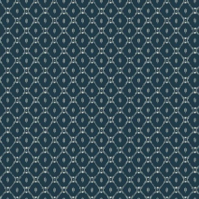 media image for Fretwork Wallpaper in Blue from the Tea Garden Collection by Ronald Redding for York Wallcoverings 285