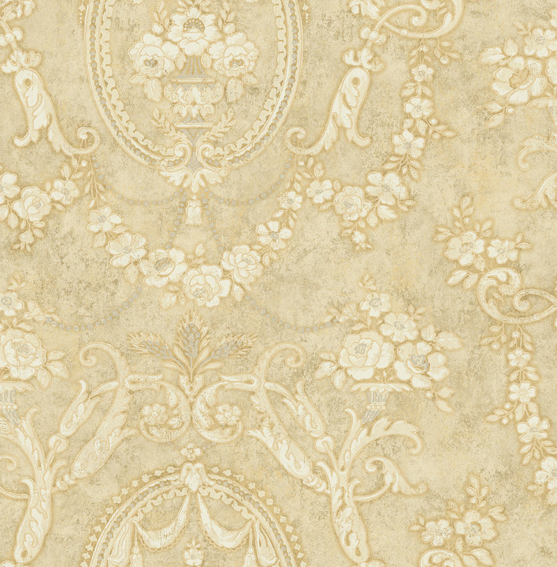 media image for Frills Cameo Wallpaper in Antique Luster from the Vintage Home 2 Collection by Wallquest 24