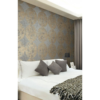product image for Fulton Wallpaper in Brown and Gold from the Metalworks Collection by Seabrook Wallcoverings 70