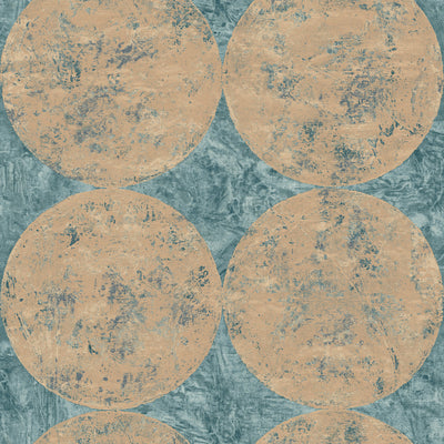 product image of sample fulton wallpaper in blue and copper from the metalworks collection by seabrook wallcoverings 1 566