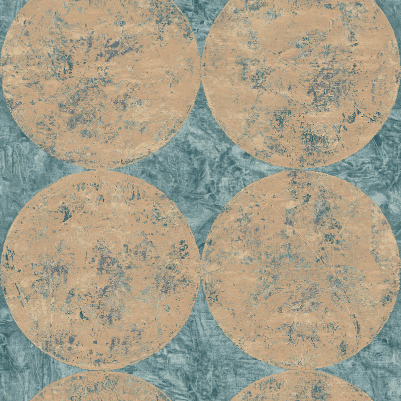 media image for Fulton Wallpaper in Blue and Copper from the Metalworks Collection by Seabrook Wallcoverings 278