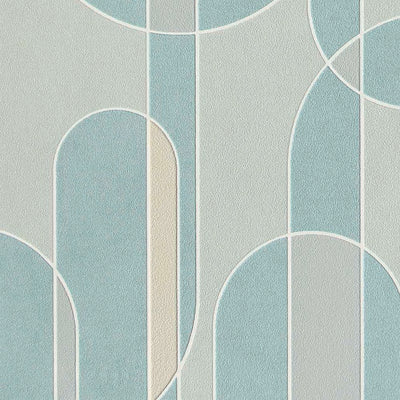 product image for Funky Geometry Vinyl Wallpaper in Blue and Sage by Walls Republic 59