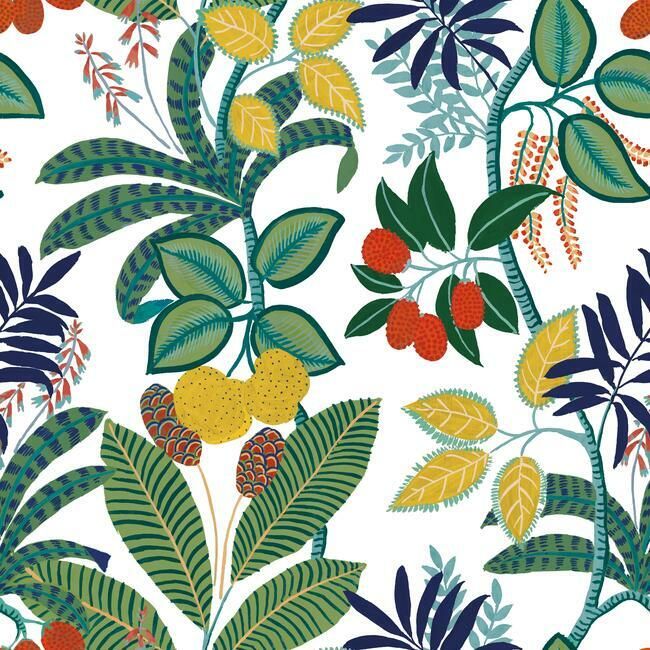 media image for Funky Jungle Peel & Stick Wallpaper in Green and White by RoomMates for York Wallcoverings 26