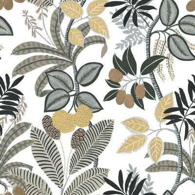 product image of sample funky jungle peel stick wallpaper in neutral and yellow by roommates for york wallcoverings 1 541