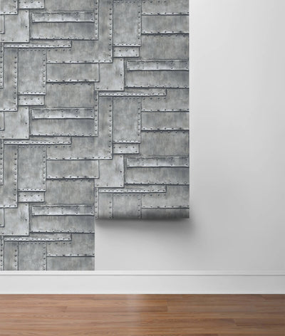 product image for Fuselage Panel Peel-and-Stick Wallpaper in Charcoal by NextWall 46