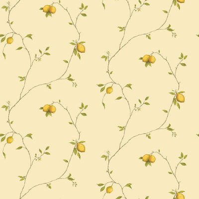 product image of Trailing Lemons Beige/Yellow Wallpaper from the Kitchen Recipes Collection by Galerie Wallcoverings 550