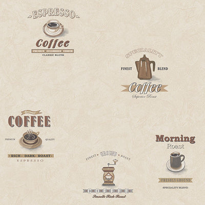 product image of Coffee Café Cream/Brown Wallpaper from the Kitchen Recipes Collection by Galerie Wallcoverings 597