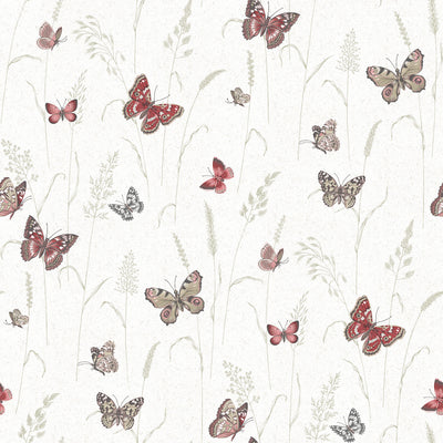 product image of Meadow Butterfly Pink/Grey Wallpaper from the Kitchen Recipes Collection by Galerie Wallcoverings 558