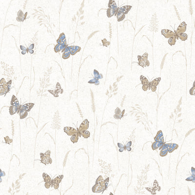 product image of sample meadow butterfly beige blue wallpaper from the kitchen recipes collection by galerie wallcoverings 1 50