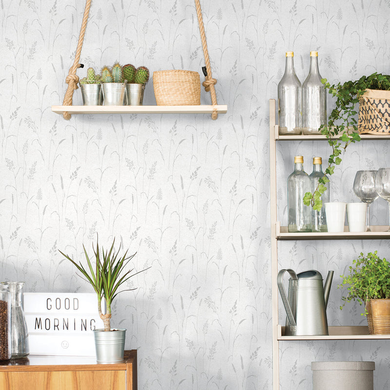 media image for Meadow Grass Grey Wallpaper from the Kitchen Recipes Collection by Galerie Wallcoverings 235