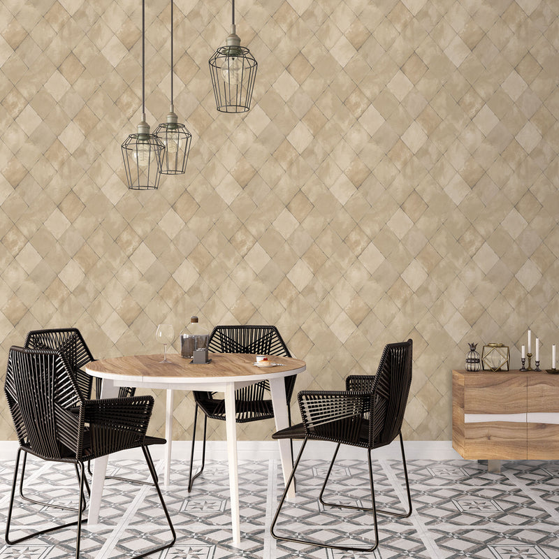 media image for Country House Tiles Deep Cream Wallpaper from the Kitchen Recipes Collection by Galerie Wallcoverings 254