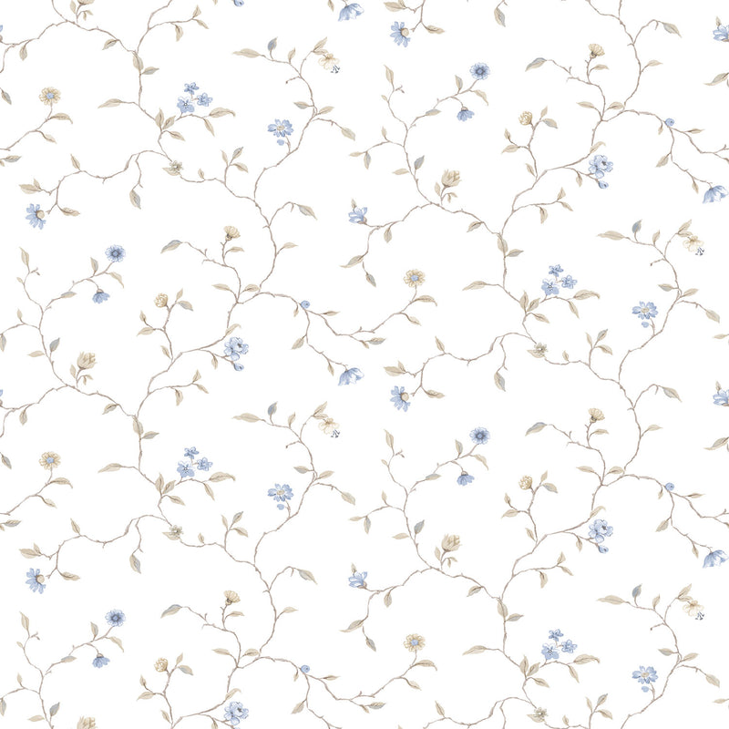 media image for Trailing Flowers Beige/Blue Wallpaper from the Kitchen Recipes Collection by Galerie Wallcoverings 237