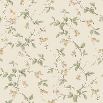product image of Trailing Flowers Cream/Purple Wallpaper from the Kitchen Recipes Collection by Galerie Wallcoverings 584