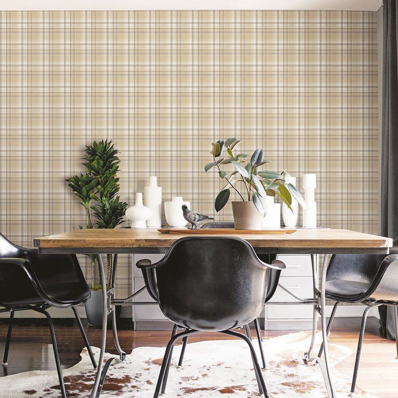 media image for Checked Beige Wallpaper from the Kitchen Recipes Collection by Galerie Wallcoverings 230