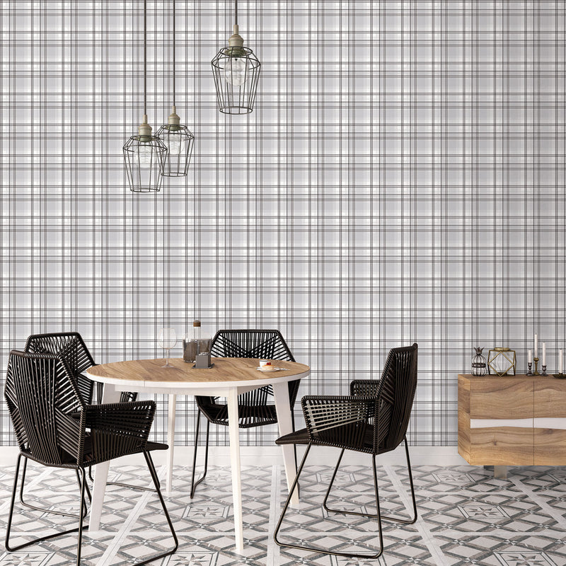 media image for Checked Black/Grey Wallpaper from the Kitchen Recipes Collection by Galerie Wallcoverings 254