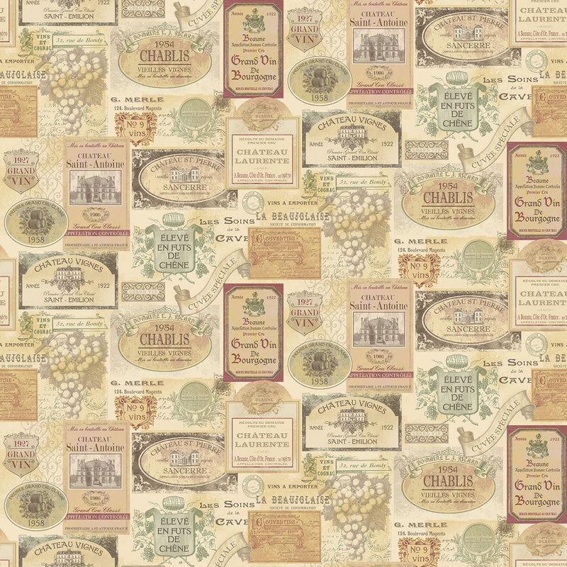 media image for sample wine labels multicolor wallpaper from the kitchen recipes collection by galerie wallcoverings 1 252