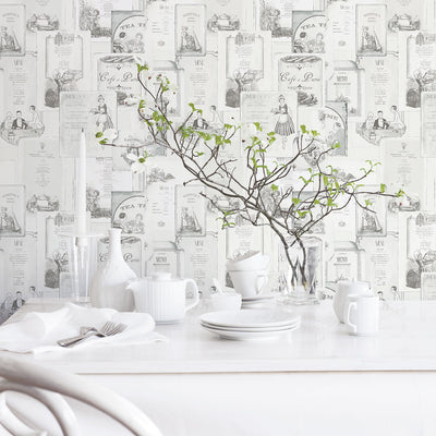 product image for Olde Menus Black/White Wallpaper from the Kitchen Recipes Collection by Galerie Wallcoverings 6