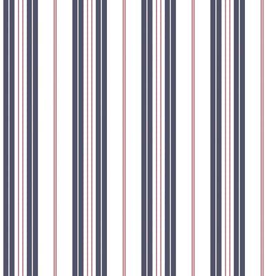 product image of sample two colour stripe navy red wallpaper from the deauville 2 collection by galerie wallcoverings 1 549