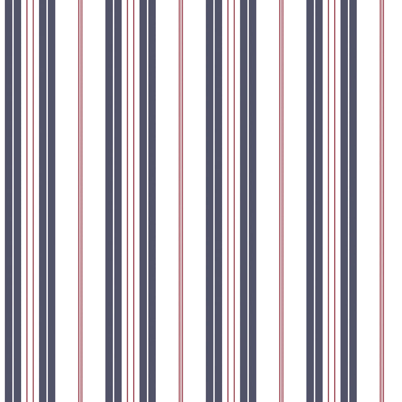 media image for sample two colour stripe navy red wallpaper from the deauville 2 collection by galerie wallcoverings 1 23