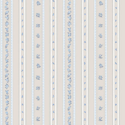 product image of Floral Stripe Wallpaper in Blue 539