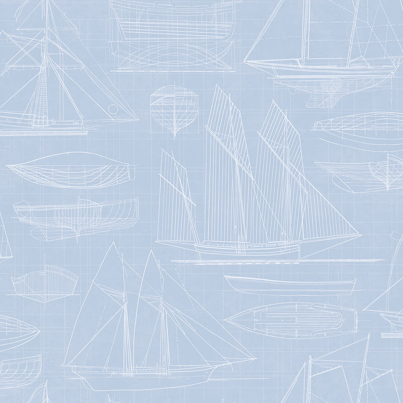 media image for Nautical Blueprint Sky Wallpaper from the Deauville 2 Collection by Galerie Wallcoverings 218